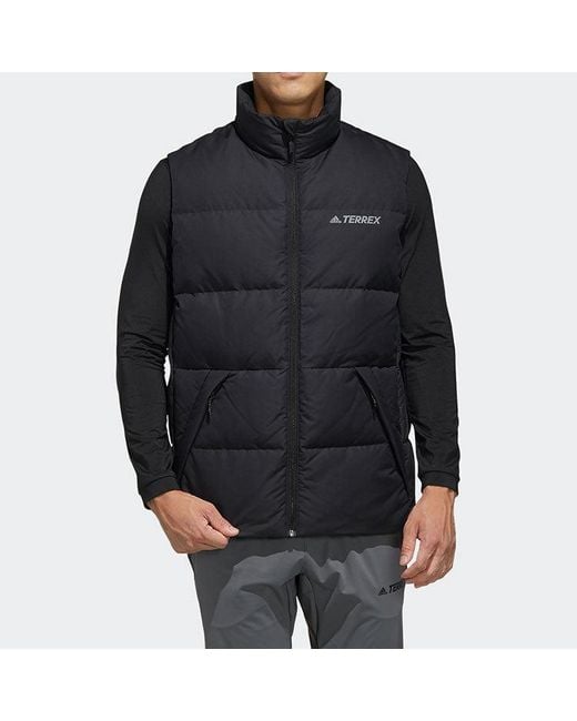 Adidas Blue Xplr Dwn Vest Alphabet Casual Down Vest for men