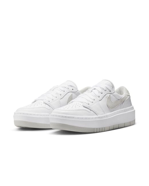 Nike White Air Jordan 1 Elevate Low Platform-sole Leather Low-top Trainers