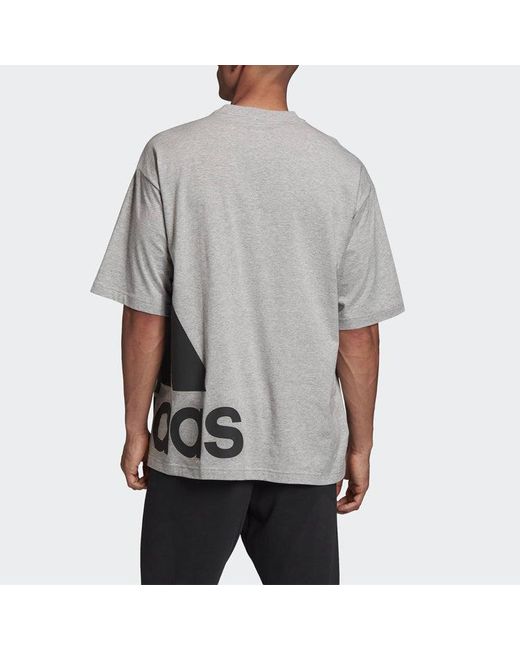 Adidas Gray M Mh Boxbos Tee Logo Printing Training Sports Round Neck Short Sleeve for men