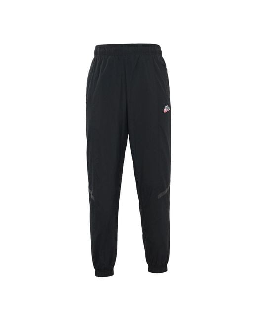 Nike Black Sportswear Windrunner Woven Breathable Bundle Feet Sports Long Pants for men