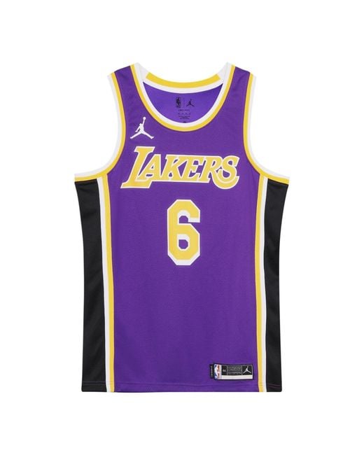 Nike Purple Nba Quick Dry Sports Basketball Sw Fan Edition Version Los Angeles Lakers Lebron James No. 6 Jersey for men