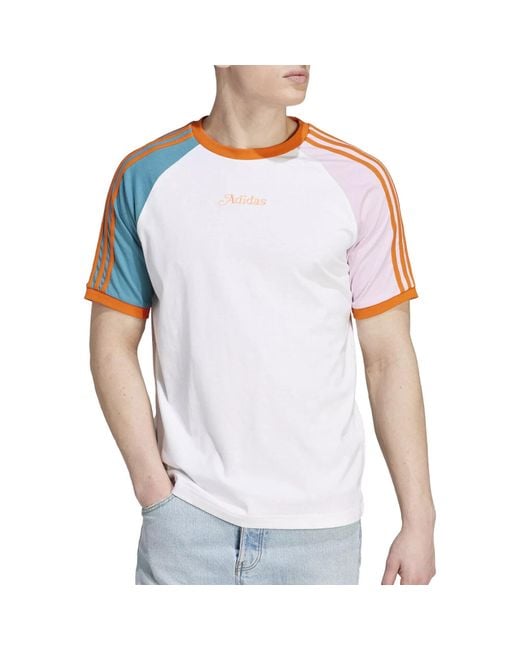 Adidas Blue Originals Enjoy Summer Raglan T-Shirt for men