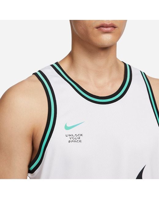 Nike White Dna Unlock Your Space Basketball Jersey for men