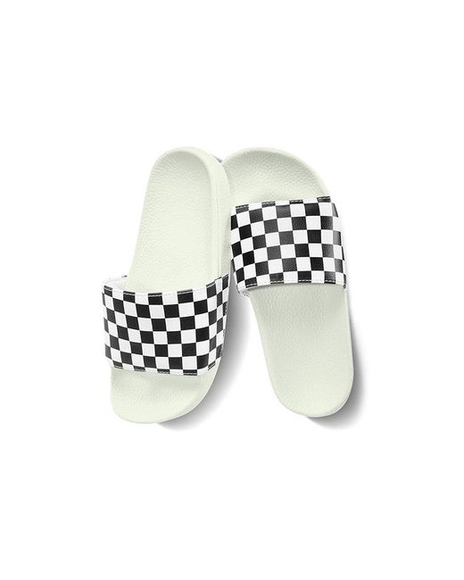 Vans White (Wmns) Slide-On 'Checkerboard