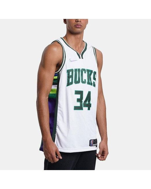 Nike Gray Dri-fit Nba Basketball Sports Milwaukee Bucks Giannis No.34 Vest for men