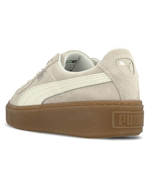 PUMA White (Wmns) Suede Platform Bubble
