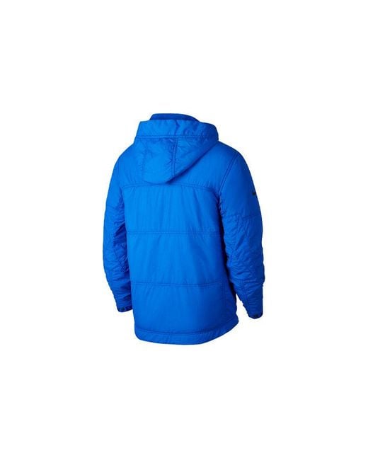 Nike Blue Sports Hooded Padded Jacket for men