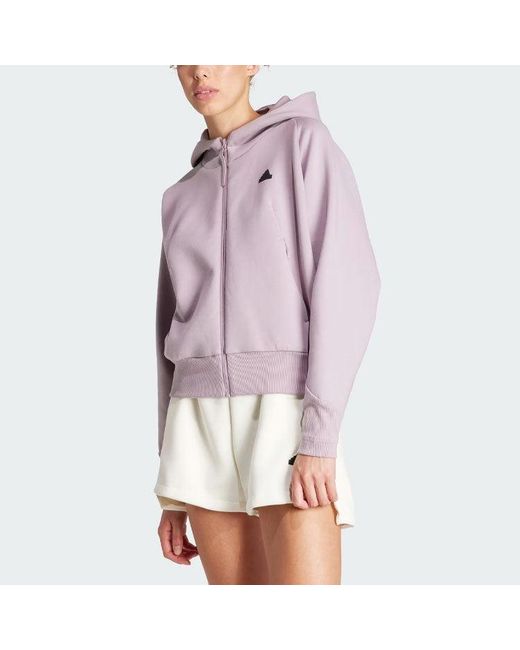 Adidas Purple (Wmns) Z.N.E. Full-Zip Hoodie Asia Sizing
