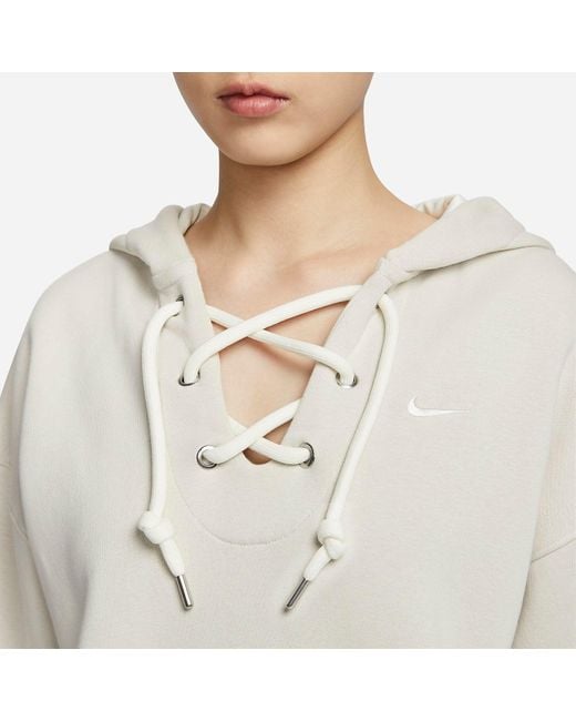 Nike Gray (Wmns) Serena Williams Design Crew Fleece Pullover Hoodie