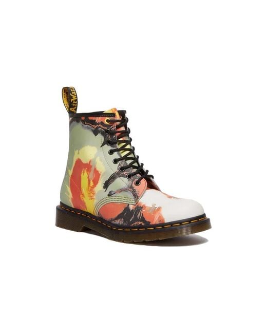 Dr. Martens Green 1460 X Tate Decalcomania Backhand Leather Lace Up Boots Volcanic Flare'