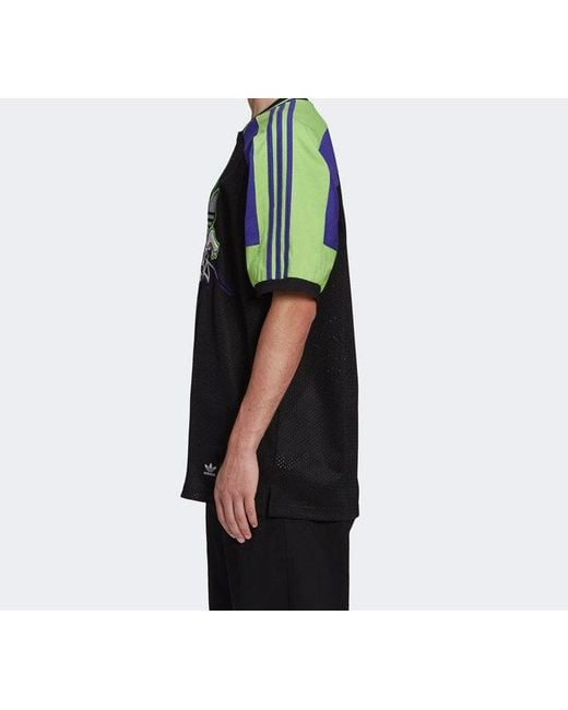 Adidas Black Originals X Sankuanz Crossover Mesh Breathable Printing Short Sleeve for men