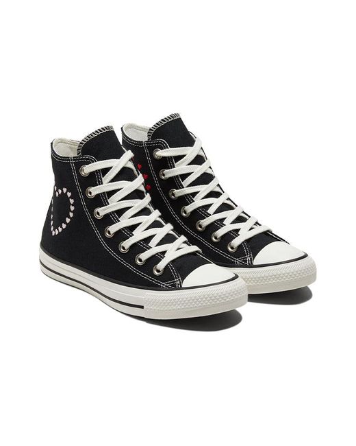 Converse Black (Wmns) Chuck Taylor All Star High 'Embroidered Hearts