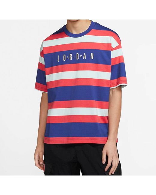 Nike Blue Sport Dna Hbr Stripe Short Sleeve for men