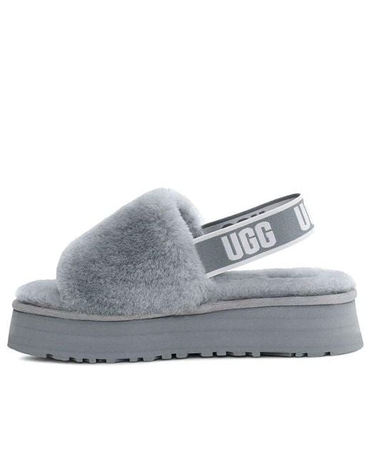 Ugg Gray (Wmns) Disco Slide Cozy Thick Sole Casual Slipper