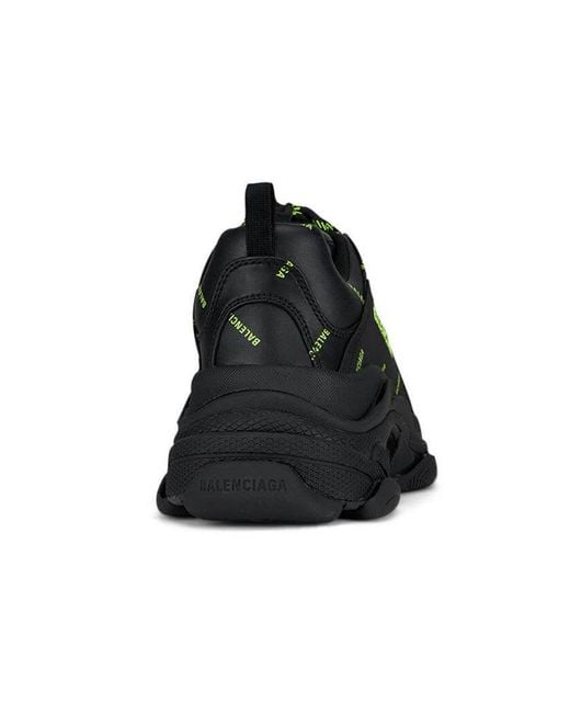 Balenciaga Black Triple S Sneaker 'Allover Logo for men