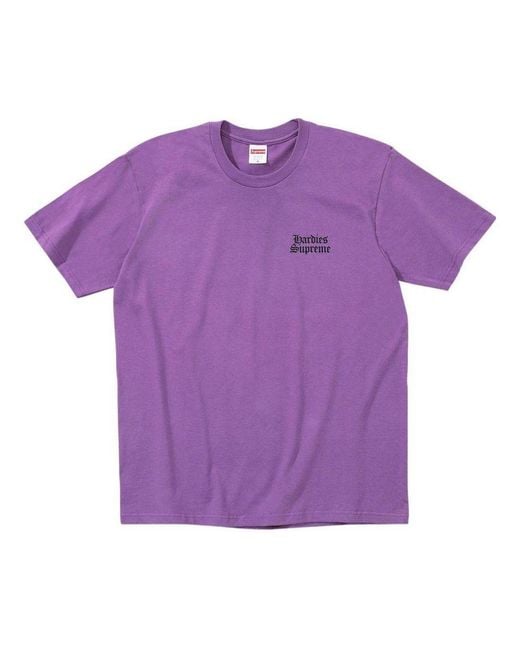 Supreme Purple X Hardies Dog T-Shirt for men