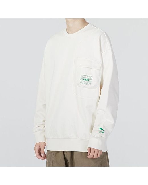 PUMA White Das Cc Graphic Crew Sweater for men