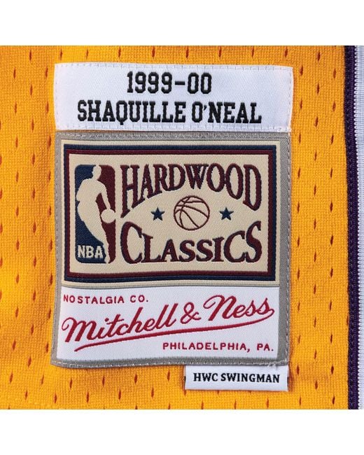 Mitchell & Ness Yellow X Nba Los Angeles Lakers 1999-00 Home Swingman Jersey 'Shaquille O'Neal 34' for men