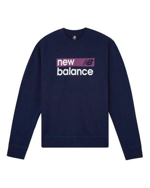 New Balance Blue (Wmns) Logo Sweatshirt 'Pigment'