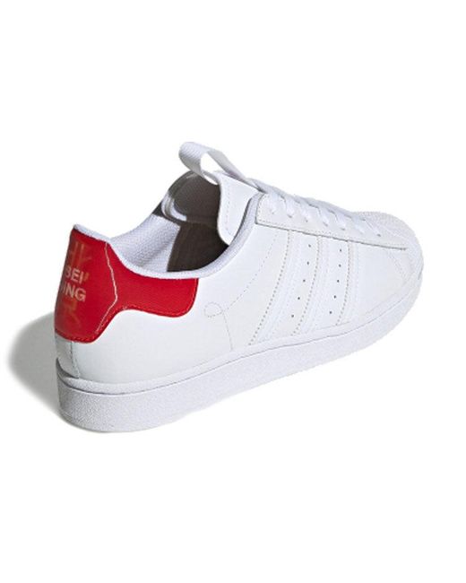 Adidas White Originals Superstar Beijing Retro Casual Skate Shoes for men