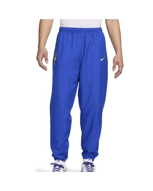 Nike Blue Brazil 1998 Reissue Soccer Replica Track Pants 'Lyon' for men