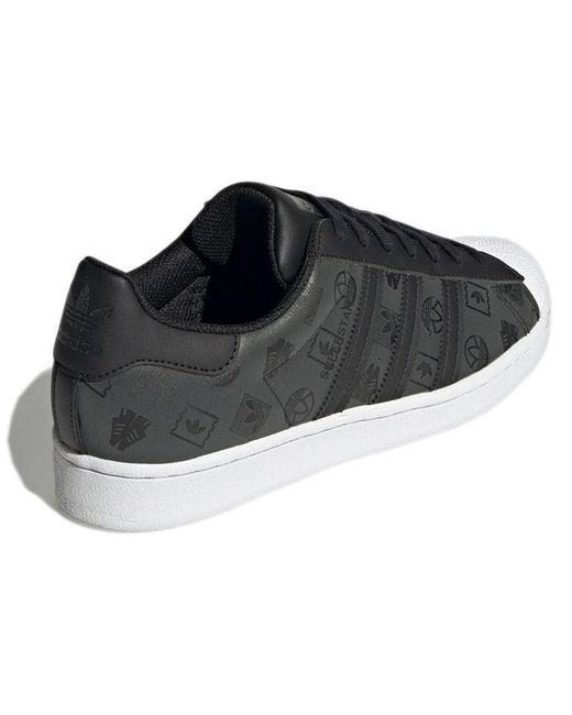 Adidas Black Originals Superstar Shoes Monogram' for men