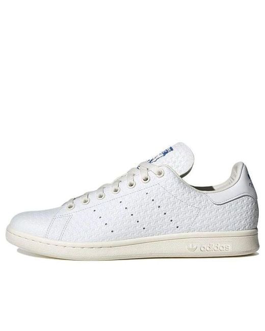 Adidas White Stan Smith 'Debossed Geometric Print' for men