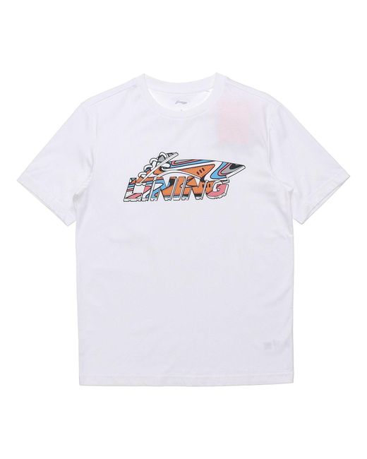 Li-ning White Classic Logo T-shirt for men