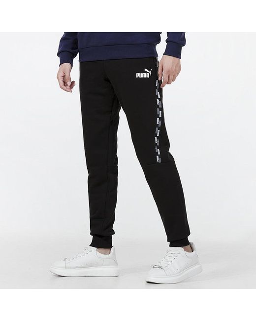 PUMA Black Power Tape Sweat Pants Fl Cl Logo for men
