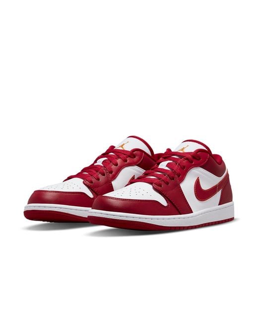 Nike Jordan Mens Air 1 Low 553558 - Size, Cardinal Red/light Curry-white, 9 Uk for men