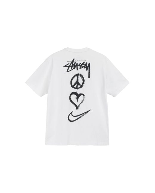 Nike White X Stussy Peace Love Swoosh T-Shirt Asia Sizing for men