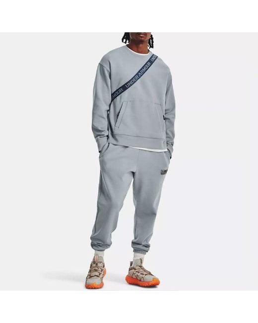 Under Armour Gray Summit Fleece Knit Crew for men