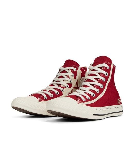 Converse Red Chuck Taylor All Star Bold Branding High Top for men