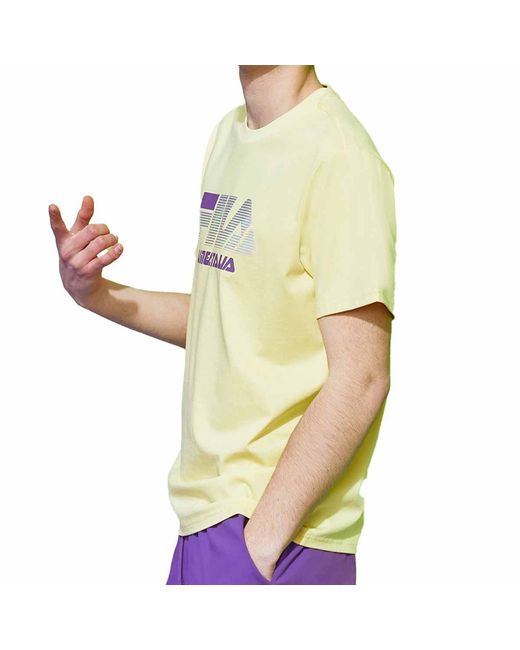 Fila Yellow Basic Round Neck Short Sleeve Couple Style