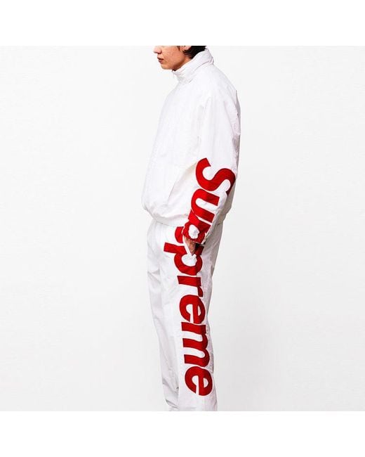 Supreme White Spellout Track Jacket for men