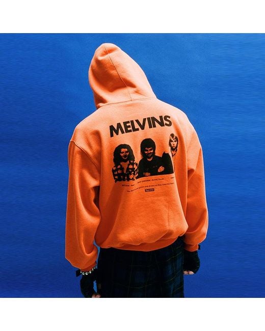 Supreme Orange X Melvins Hooded Sweatshirt for men