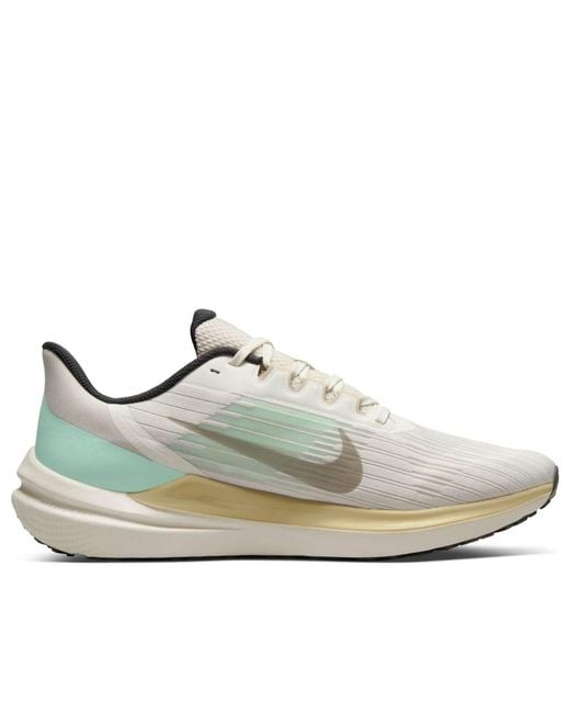 Nike White Air Zoom Winflo 9 Wear-Resistant Shock Absorption Low Tops for men