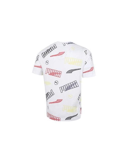 PUMA White Solid Regular Fit T-Shirt for men