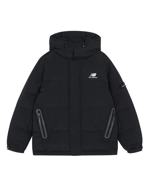New Balance Blue Warm Hooded Down Jacket for men