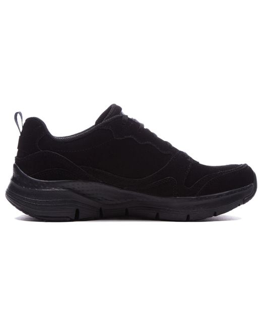 Skechers Black Arch Fit High Spirits Suede Leather