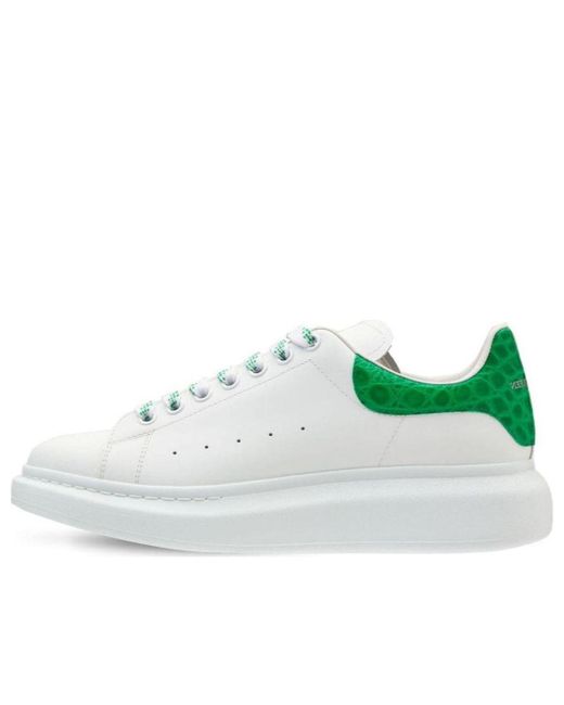 McQueen White Oversized Sneaker Crocodile' for men