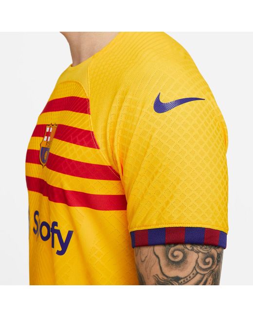 Nike Yellow Dri-Fit Adv Fc Barcelona 23-24 Match Fourth Soccer Jersey for men