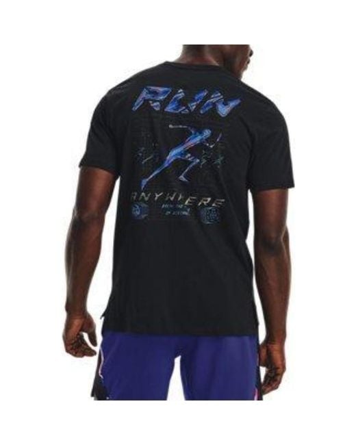 Under Armour Black Run Anywhere T-Shirt Multi' for men