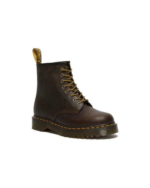 Dr. Martens Black 1460 Bex Crazy Horse Leather Lace Up Boots 'Dark'