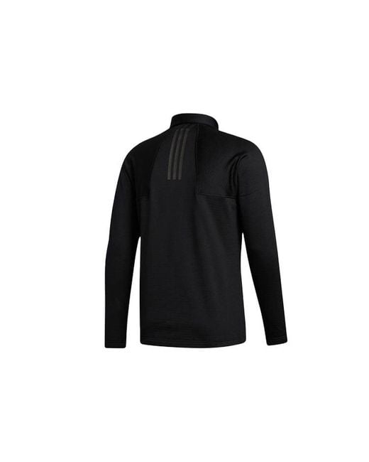 Adidas Black Golf Sports Fleece Long Sleeves Polo for men