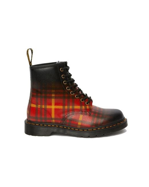 Dr. Martens Red 1460 Tartan Leather Boots for men