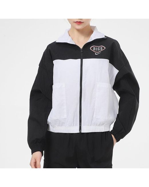 Nike Black (Wmns) Embroidery Logo Stand Collar Jacket