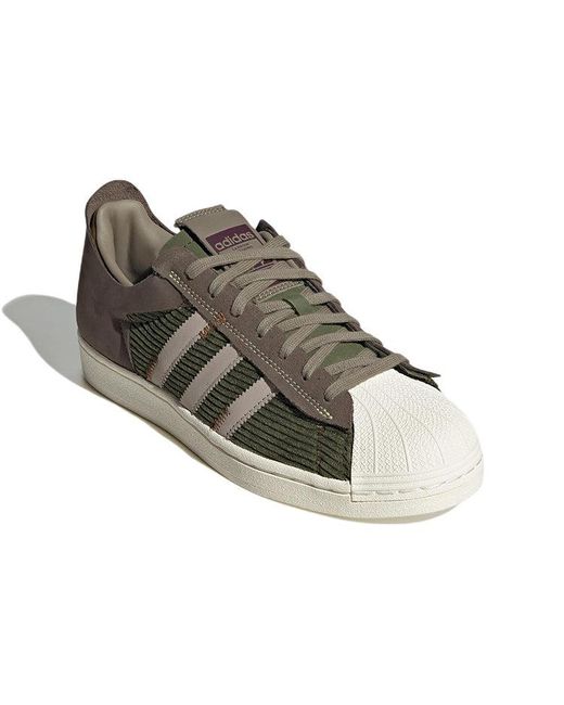 Adidas Brown Superstar Shoes Canvas Gum' for men
