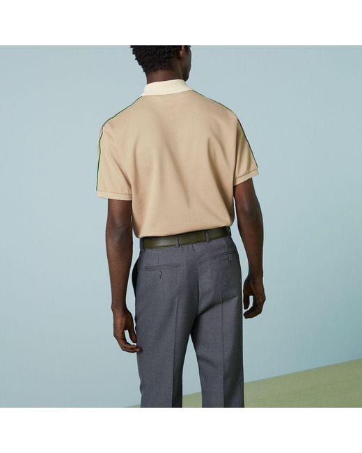 Gucci Natural Stretch Cotton Piquet Polo Shirt for men