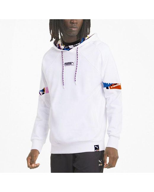 PUMA White International Hoodie for men